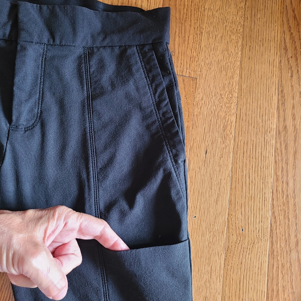 Athleta Stellar Commuter Pants Sz 0P Black Zip Pockets - Picture 8 of 11